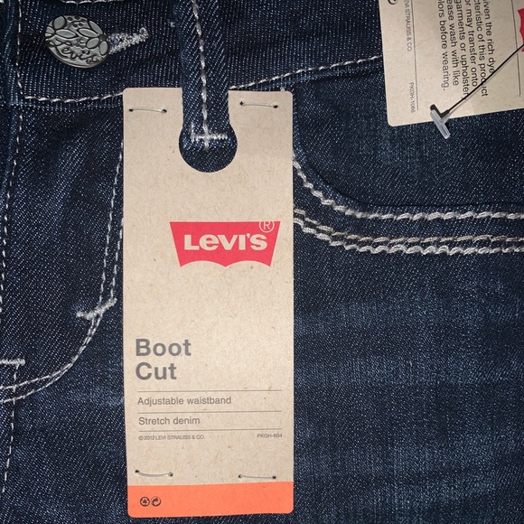 NWT LEVIS GIRLS DARK WASH BOOT CUT JEANS - Picture 3 of 6